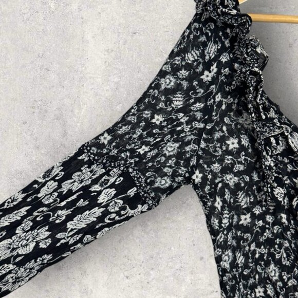 Sezane Silk Blend Floral Patchwork Jihane Blouse Top Size 40 French US 8 Boho - Picture 12 of 16